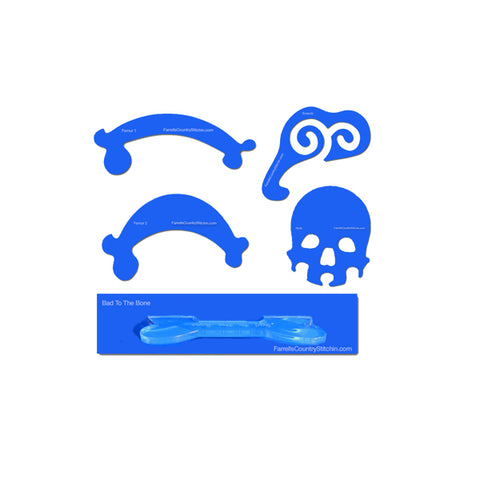 Image of Bad to the Bone Ruler Set - Longarm - 1/4 Inch Thick