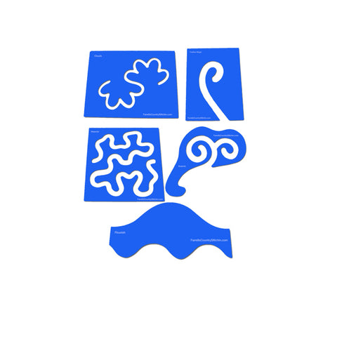 Image of 5 Piece Beginner Template Set - Longarm - Path Easy™ - 1/2 Inch Path Width - 1/4 Inch Thick