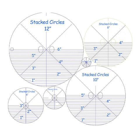 Image of 6 Stacked Circles- Longarm - 1/4 Inch Thick