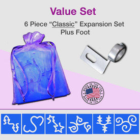 6 Piece Template Expansion Set w/Foot - Classic - Path Easy™ - 1/ 4 Inch Path - 1/8 Inch Thick