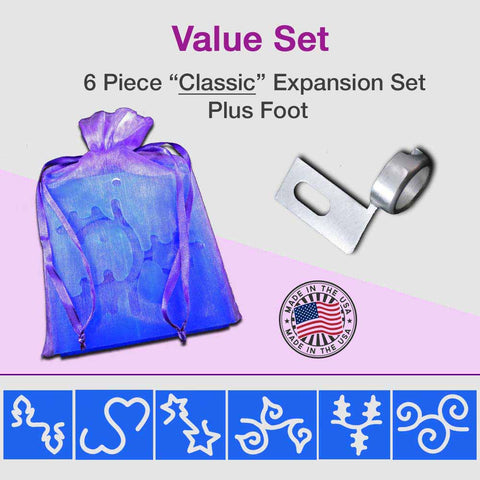 Image of 6 Piece Template Expansion Set w/Foot - Classic - Path Easy™ - 1/ 4 Inch Path - 1/8 Inch Thick