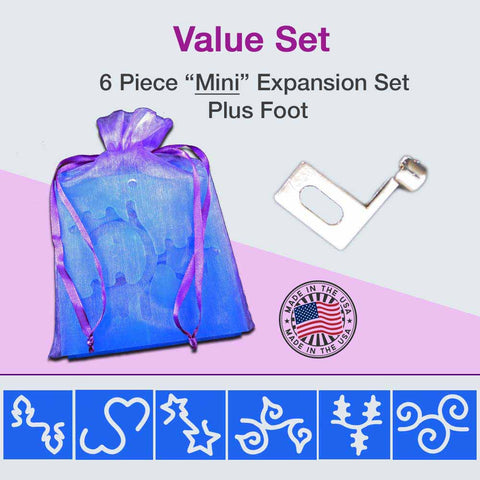 Image of 6 Piece Template Expansion Set w/Foot - Mini - Path Easy™ - 1/ 4 Inch Path - 1/8 Inch Thick