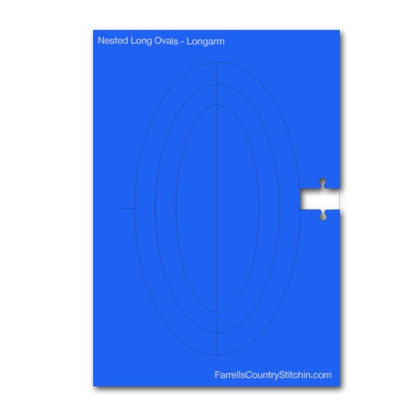 Nested - Ovals Long - Longarm - Path Easy™ -1/4 Inch Thick