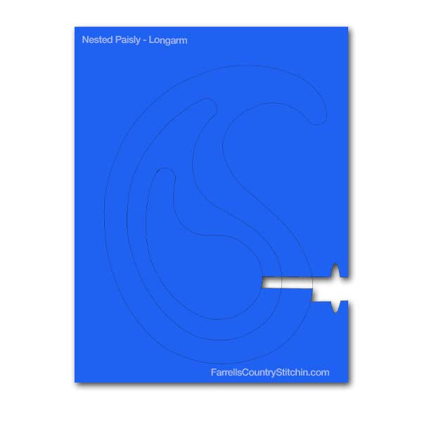 Nested - Paisley - Longarm - w/Key - Path Easy™ - 1/2 Inch Path Width - 1/4 Inch Thick