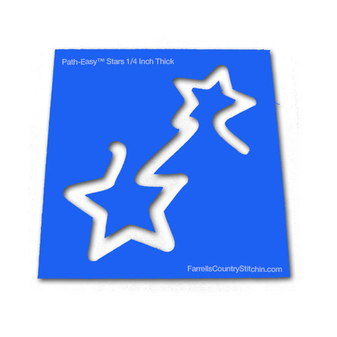 Stars - Longarm - w/Key - Path Easy™ - 1/2 Inch Path Width - 1/4 Inch Thick