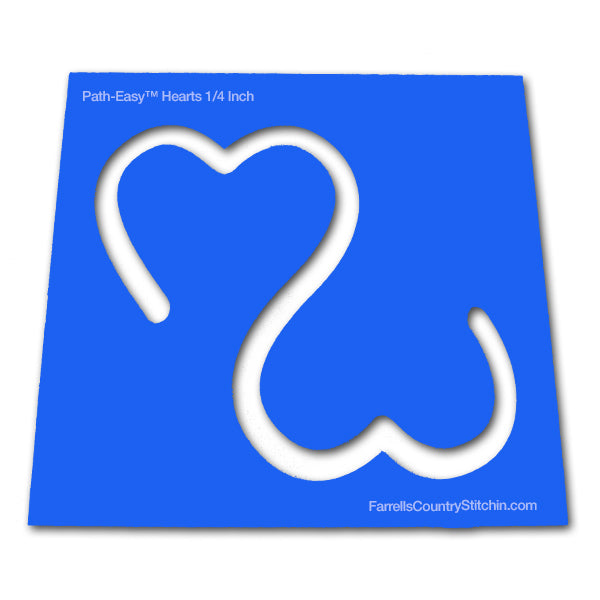 Hearts - Open - Longarm - w/Key - Path Easy™ - 1/2 Inch Path Width - 1/4 Inch Thick